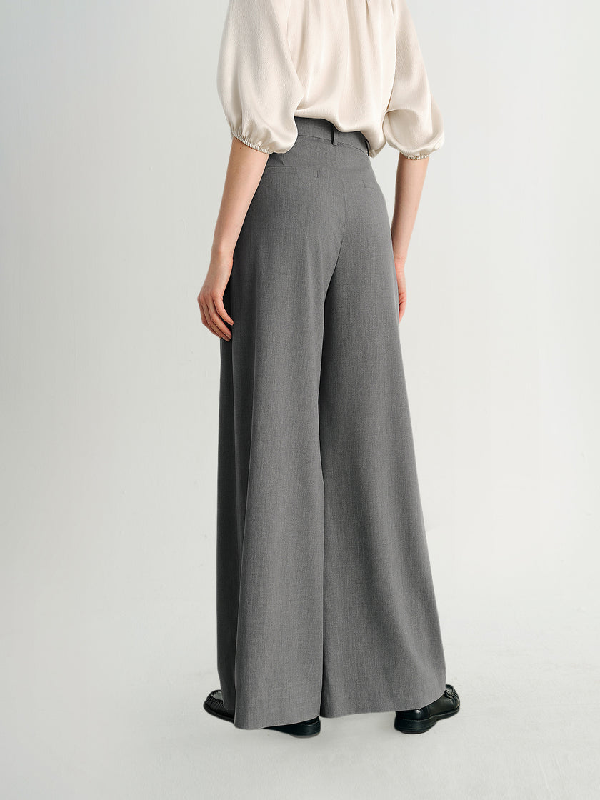 Gray Wide-Leg Pants