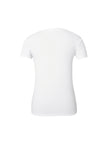 Women's Plain White Round Neck Cotton Knit Casual Yoga T-Shirt 5F8100992U