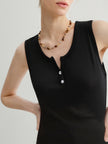 Black Sleeveless Knit Top