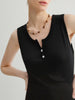 Black Sleeveless Knit Top