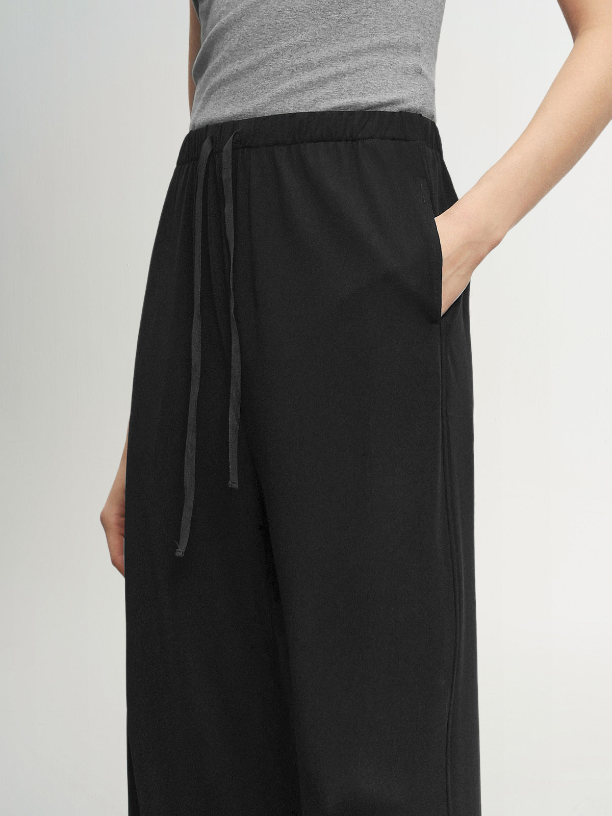 Acetate-Smooth Straight-Leg Pants