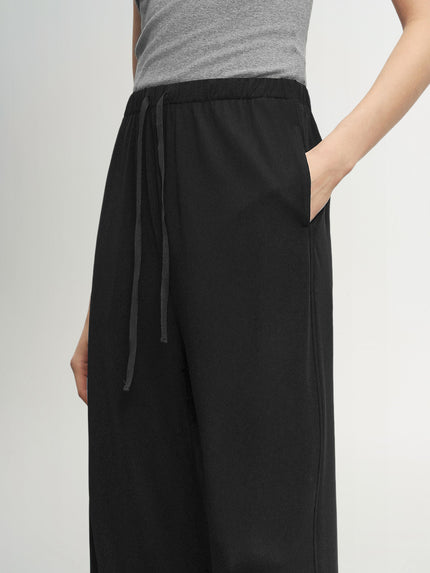 Acetate-Smooth Straight-Leg Pants