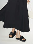 Women's Black Comfy Waist 100% Cotton Long Skirt 5E6241491