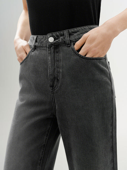 Load image 1 in gallery view. Straight Fit Lyocell Jeans
