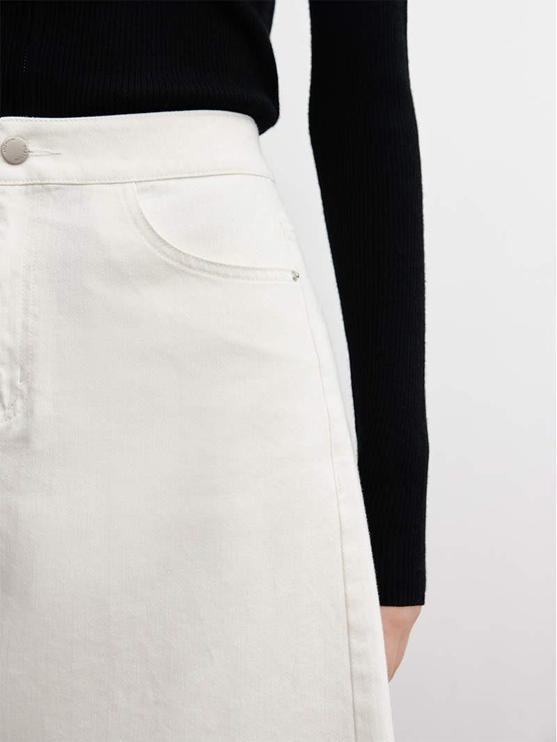 Front Slit Jeans Skirt