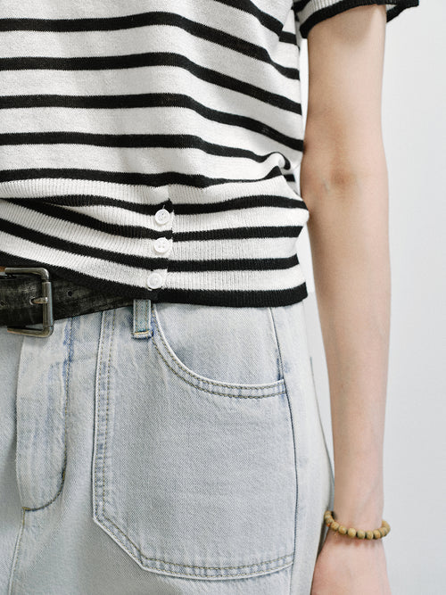 Load image 1 in gallery view. Cotton Straight-Leg Jeans