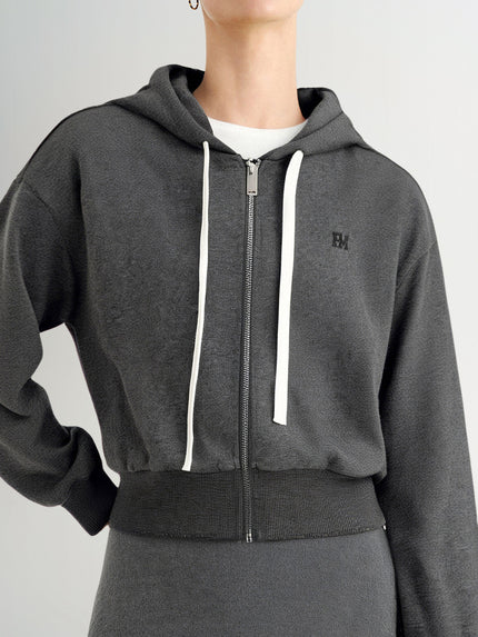 Cotton-Blend Zip Hoodie Jacket Hoodie
