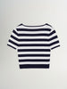 Striped Square-Neck Cropped T-Shirt