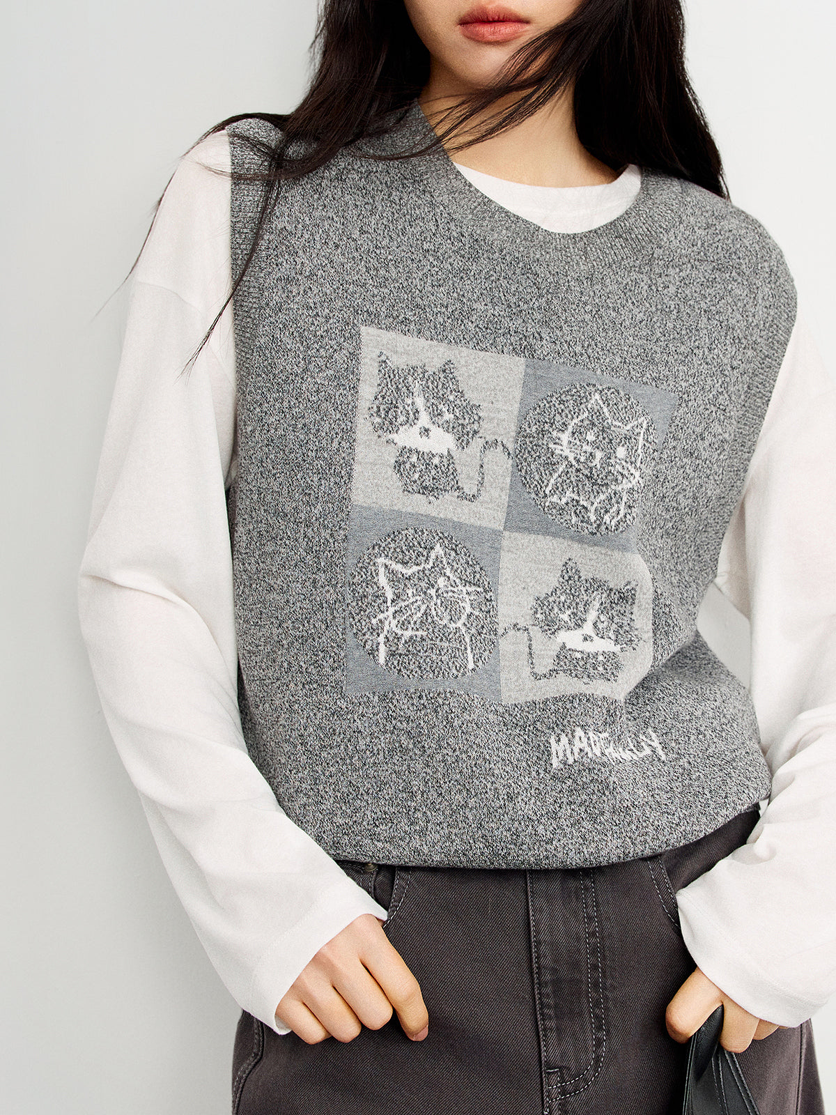 Cotton-Blend Knit Vest