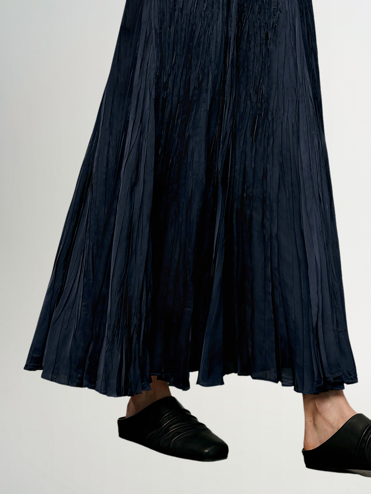 Deep Blue Crinkled Maxi Skirt