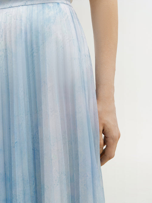 Load image 1 in gallery view. Monet Ombre Pleated Maxi Skirt