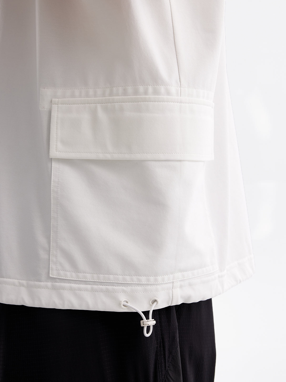 White Cotton-Blend Oversized Short-Sleeve Tee