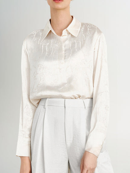 Silk Jacquard Satin Shirt