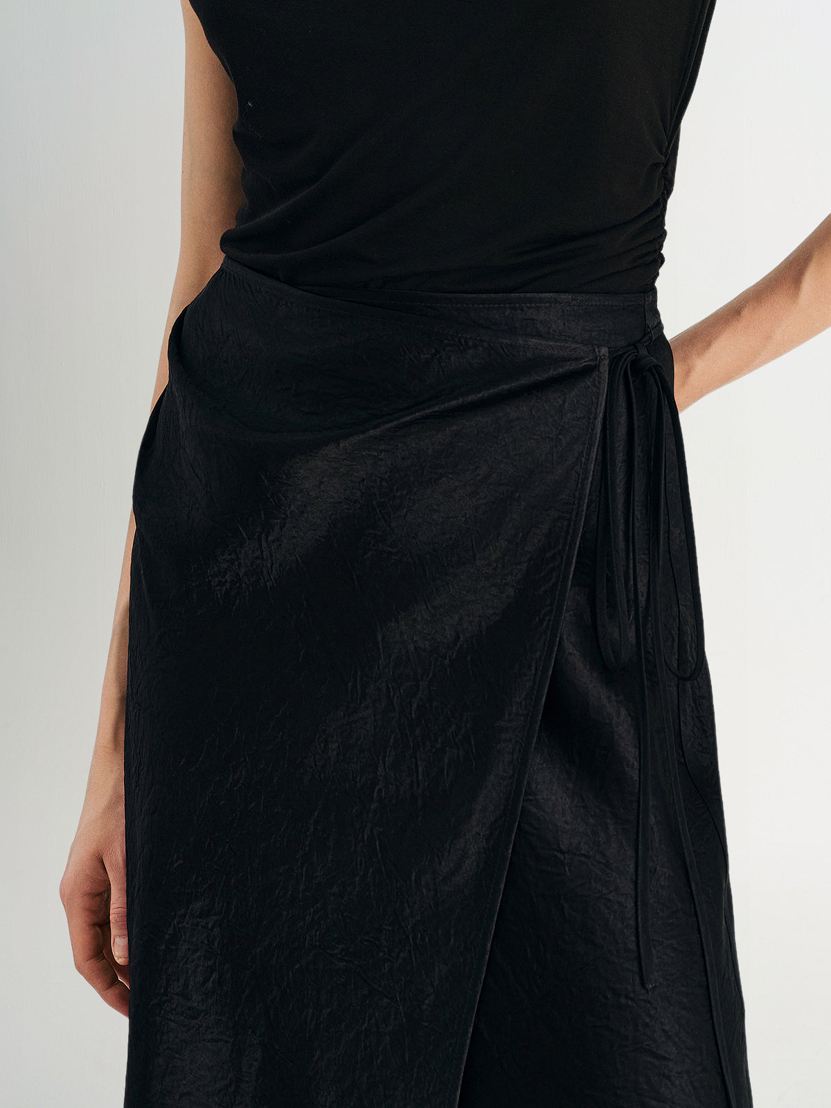 Acetate Sarong Midi Skirt