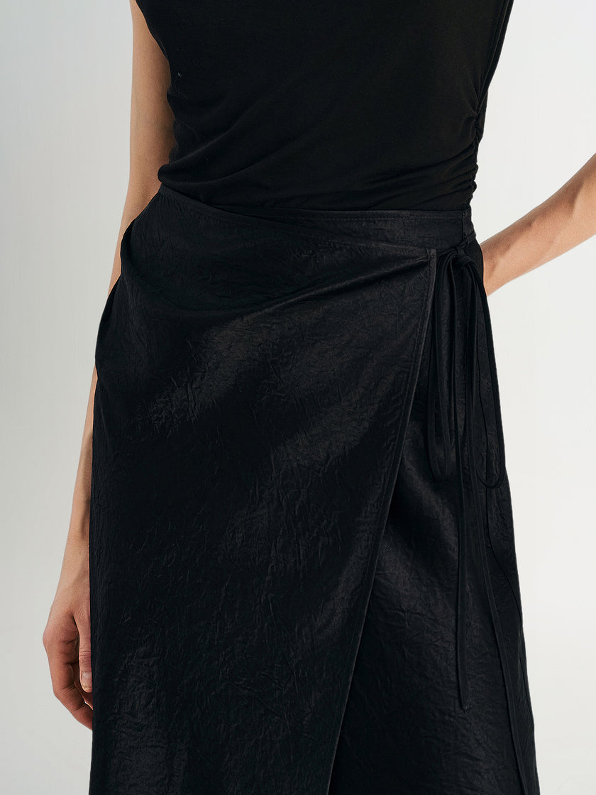 Acetate Sarong Midi Skirt