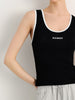 Black U-Neck Sleeveless Cropped Top