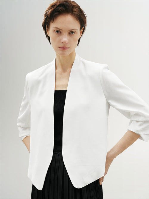 Load image 1 in gallery view. V Neck Acetate Short Jacket
