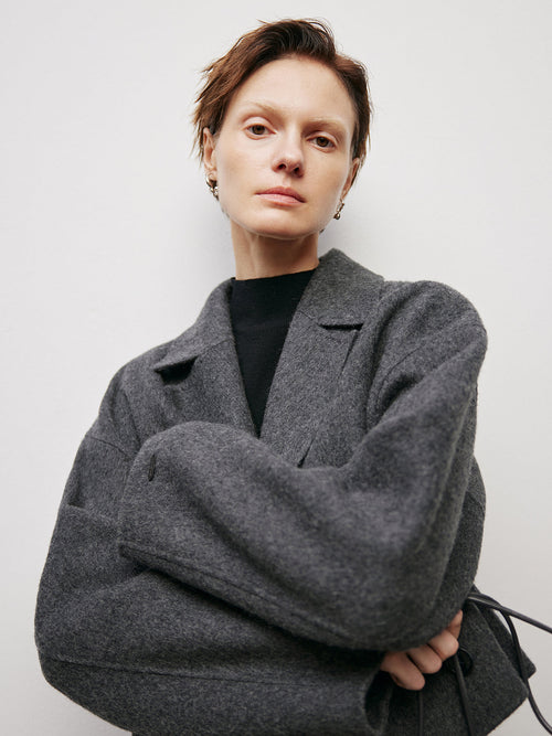 Load image 1 in gallery view. Short Wool Coat