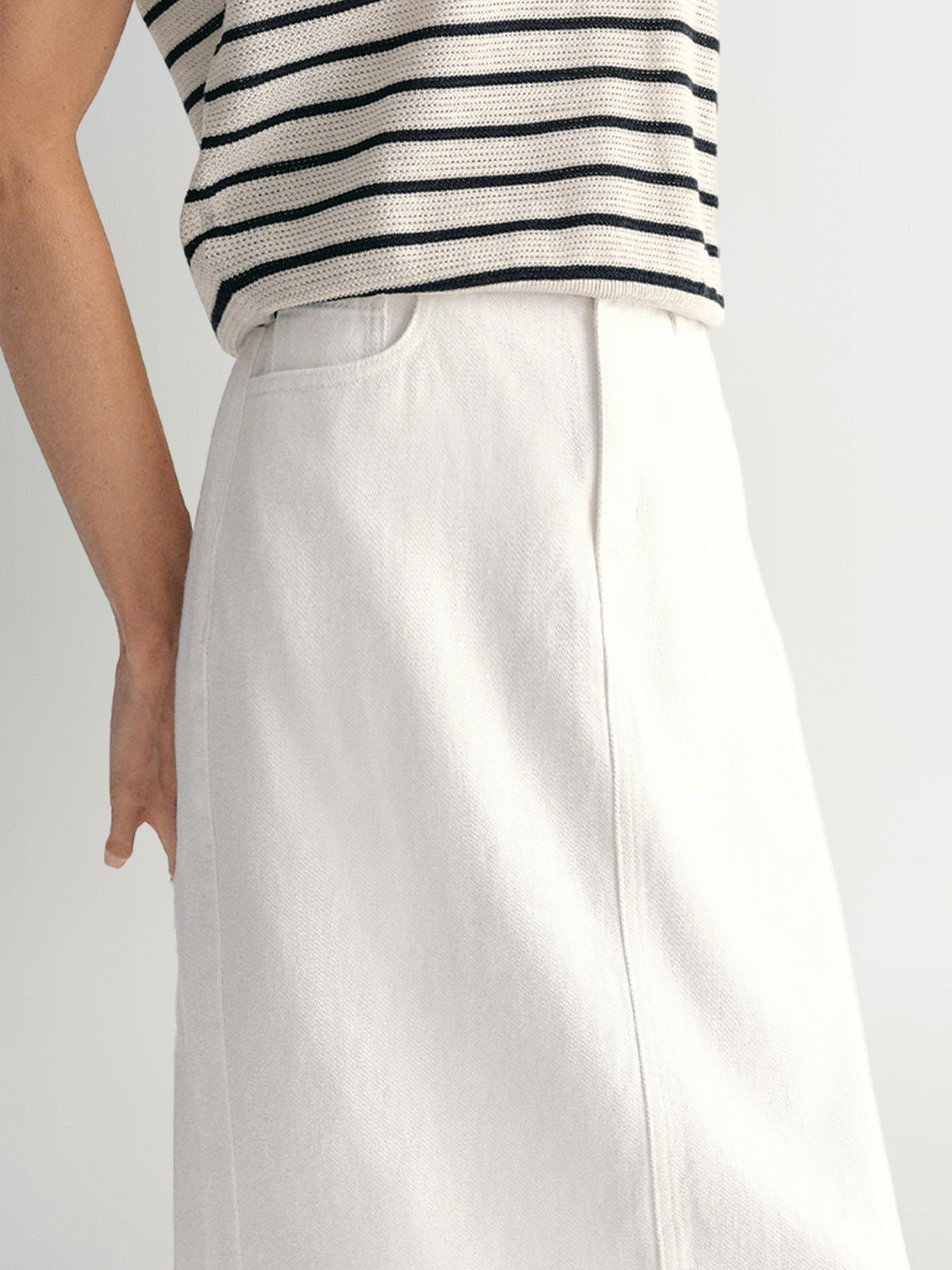 Straight Fit 100% Cotton Denim Skirt