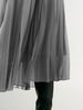 Women's Smoke Gray Pleated Design Summer Waist Skirt 5F4341331