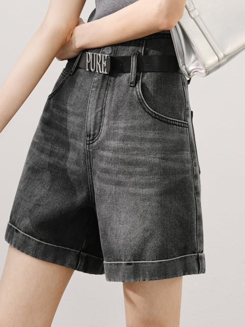Load image 1 in gallery view. Cotton Denim Shorts