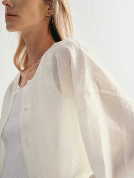 Lyocell Blend Cropped Jacket