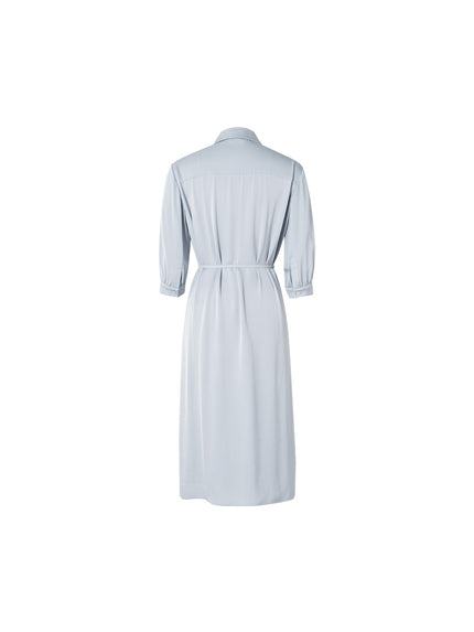 Silk Tie Belt Dress