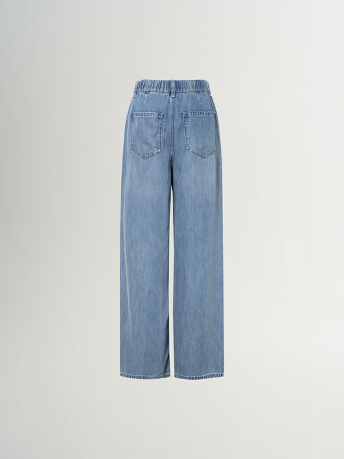 Load image 1 in gallery view. Tencel-Linen Blend Semi-Elastic Waist Pants