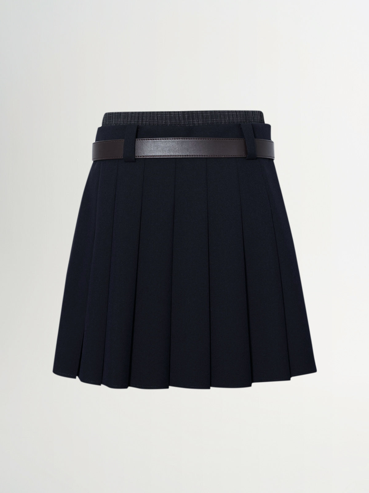 Elastic-Waist Pleated Midi Skirt