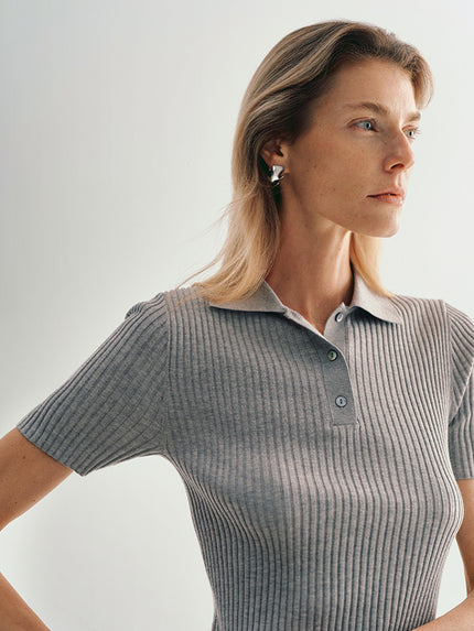 Polo Short-Sleeve Knit Top