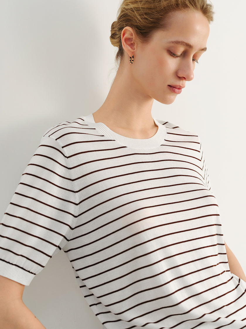 Lyocell Acetate Striped Tee