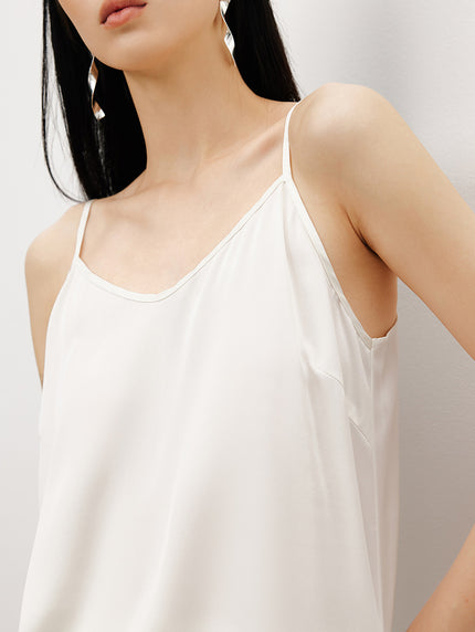 V Neck Silk Tankini Top
