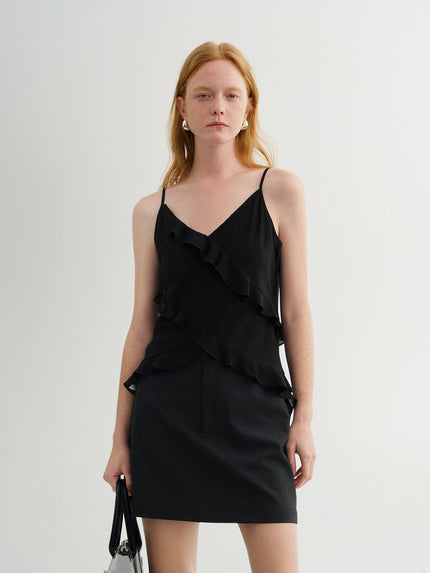 Wrinkle-Resistant Straight Mini Skirt