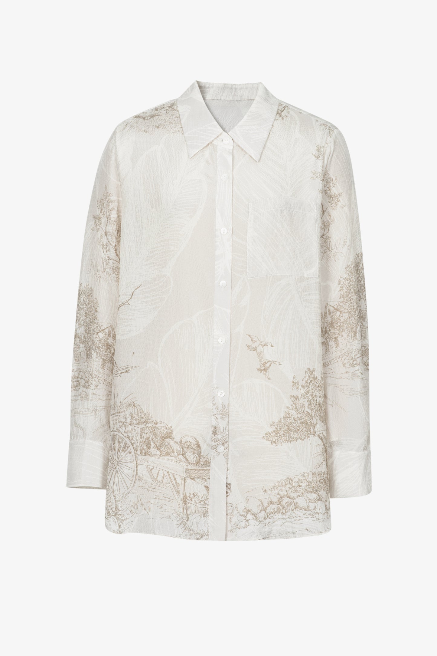 Toile Printed Mulberry Silk Shirt
