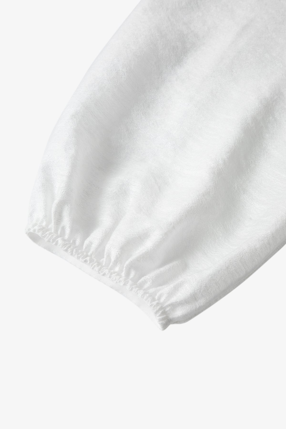 Ruffled V-Neck Linen Blend Blouse