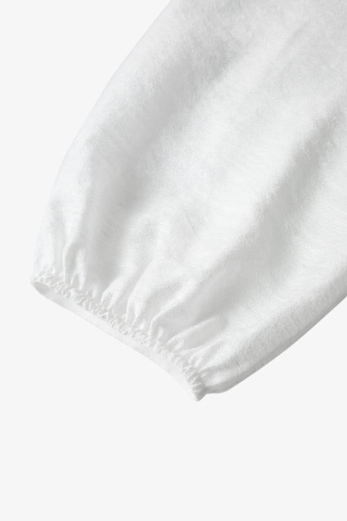 Load image 1 in gallery view. Ruffled V-Neck Linen Blend Blouse