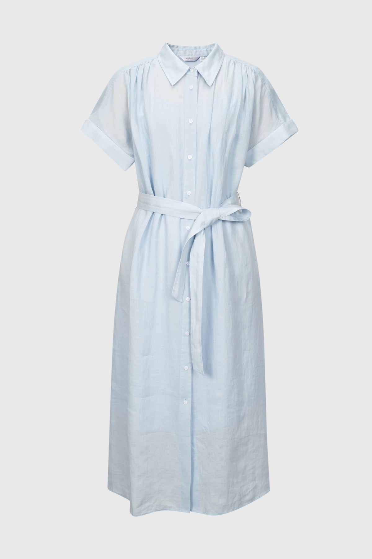 Relaxed Belted Linen Dress