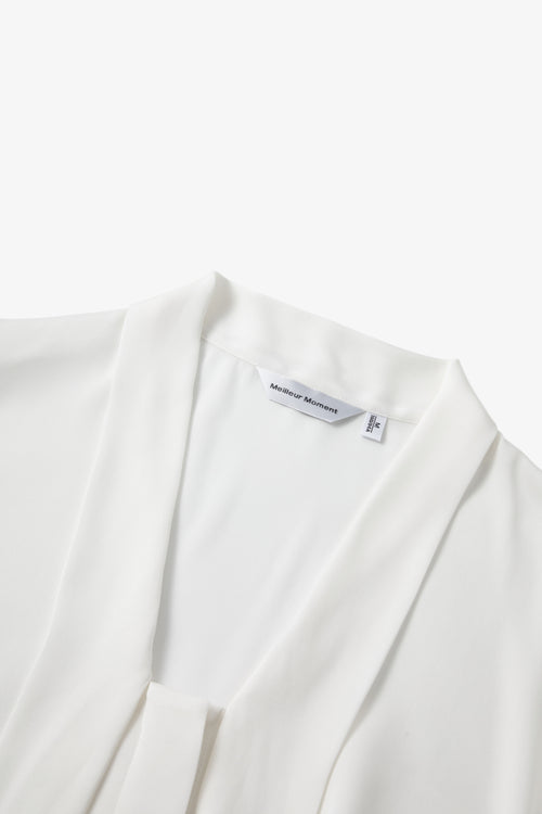 Load image 1 in gallery view. Refined Silk Tie-Neck Blouse