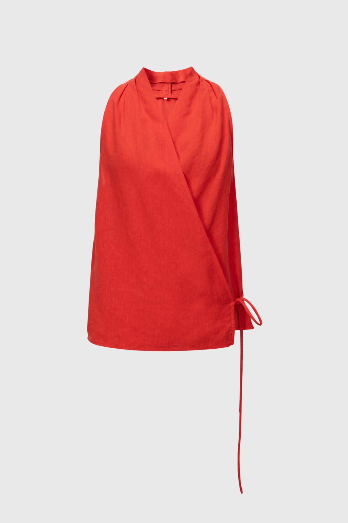 Wrap-Tie Lyocell-Ramie Top