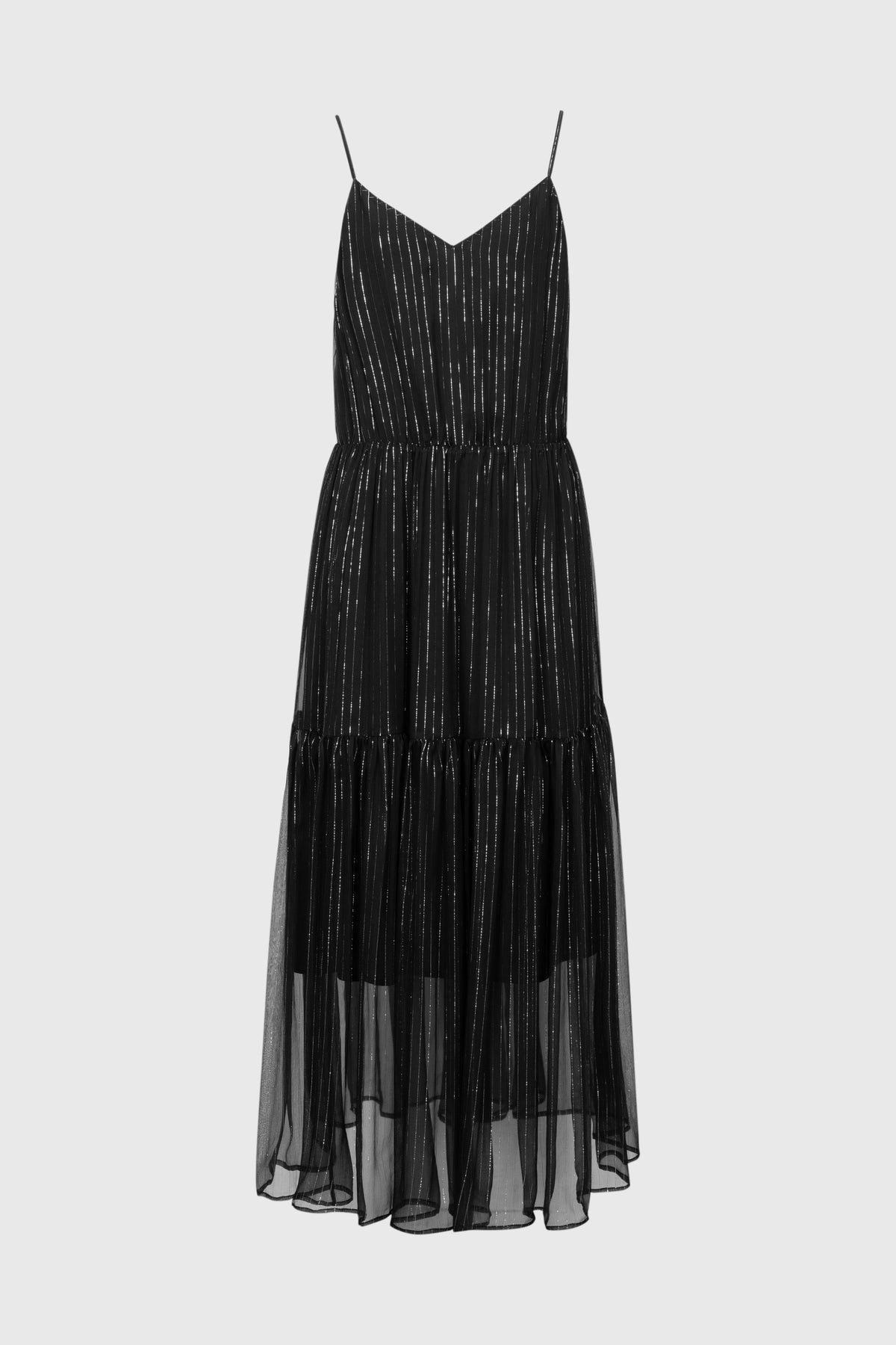 Lustrous Silk-Blend Tiered Dress