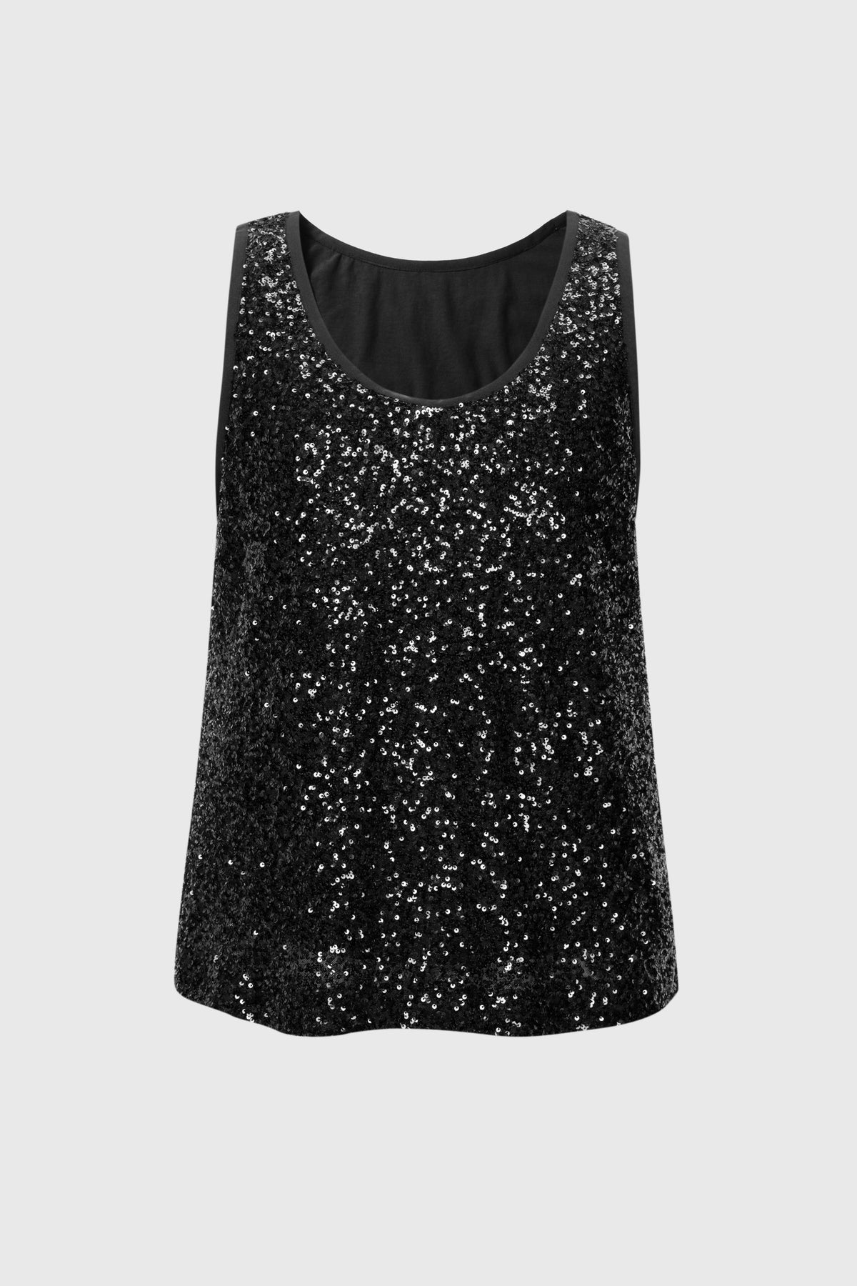 Sequin Scoop-Neck Tank Top