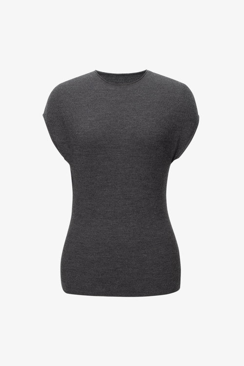 Load image 1 in gallery view. Sleeveless Wool Crewneck Top