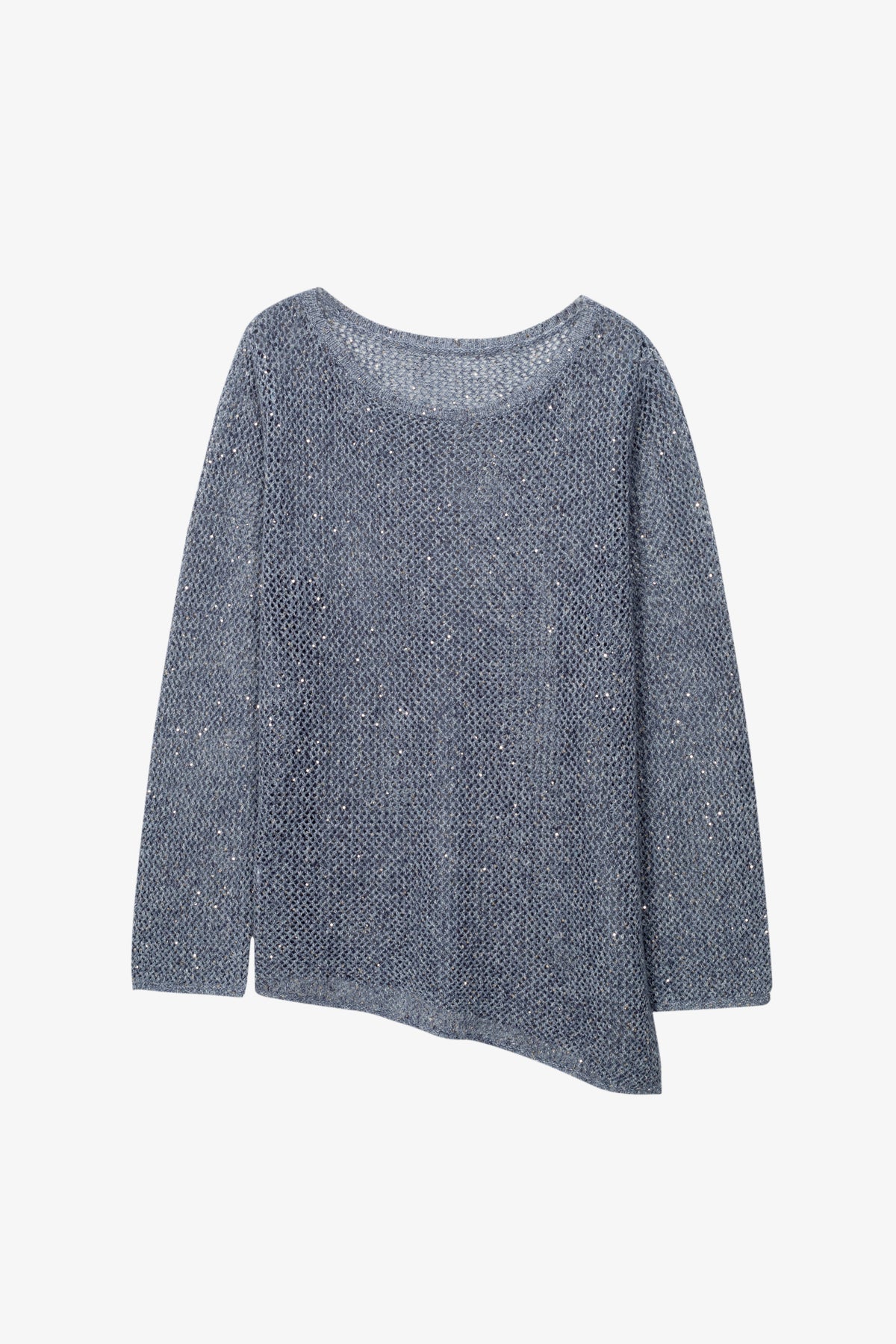 Belted Open-Knit Linen Blend Sweater