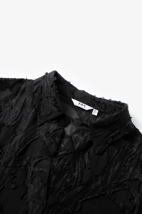 Load image 1 in gallery view. Textured Silk-Linen Belted Shirt Dress