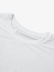 Women's Plain White Round Neck Short Sleeves  Regenerated Cellulose Fiber Yoga T-Shirt 5F8101002U