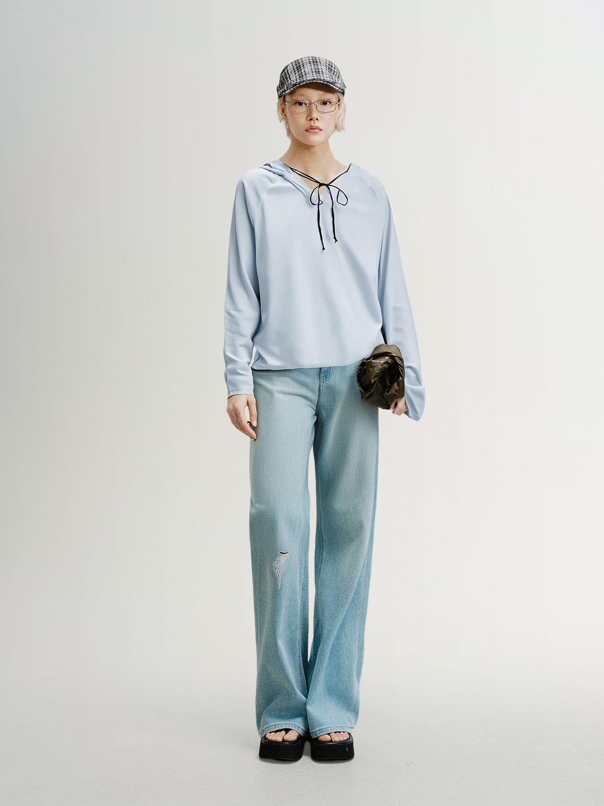 Cotton-Blend Raglan Hooded Sweatshirt