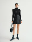A-Line PU Mini Skirt