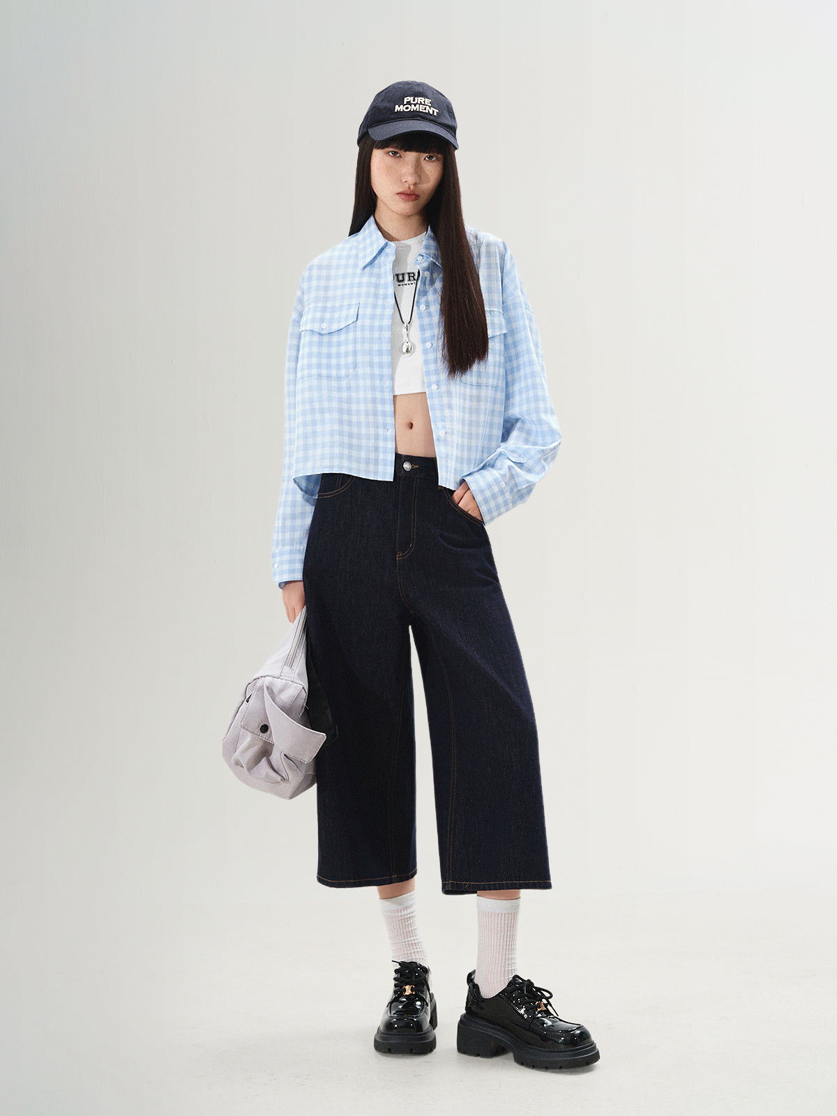 Cotton-Blend Plaid Drop-Shoulder Shirt