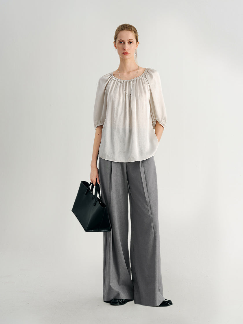 Gray Wide-Leg Pants