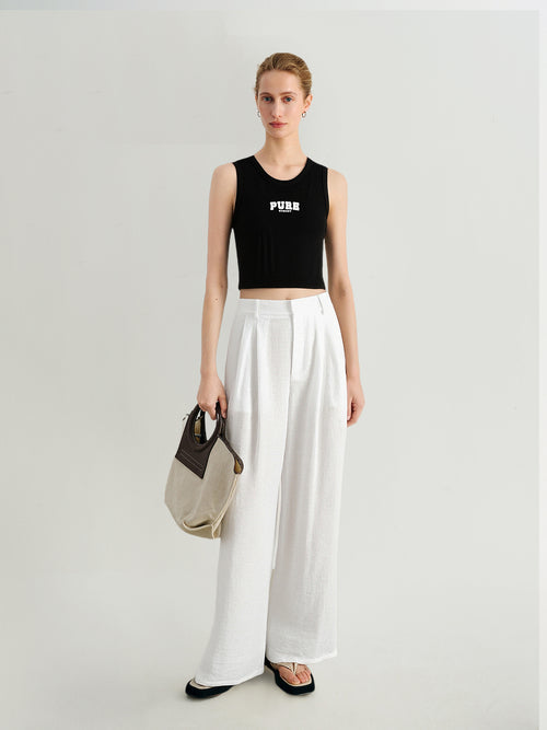 Load image 1 in gallery view. Cotton Blend Slim-Fit Cropped Tee